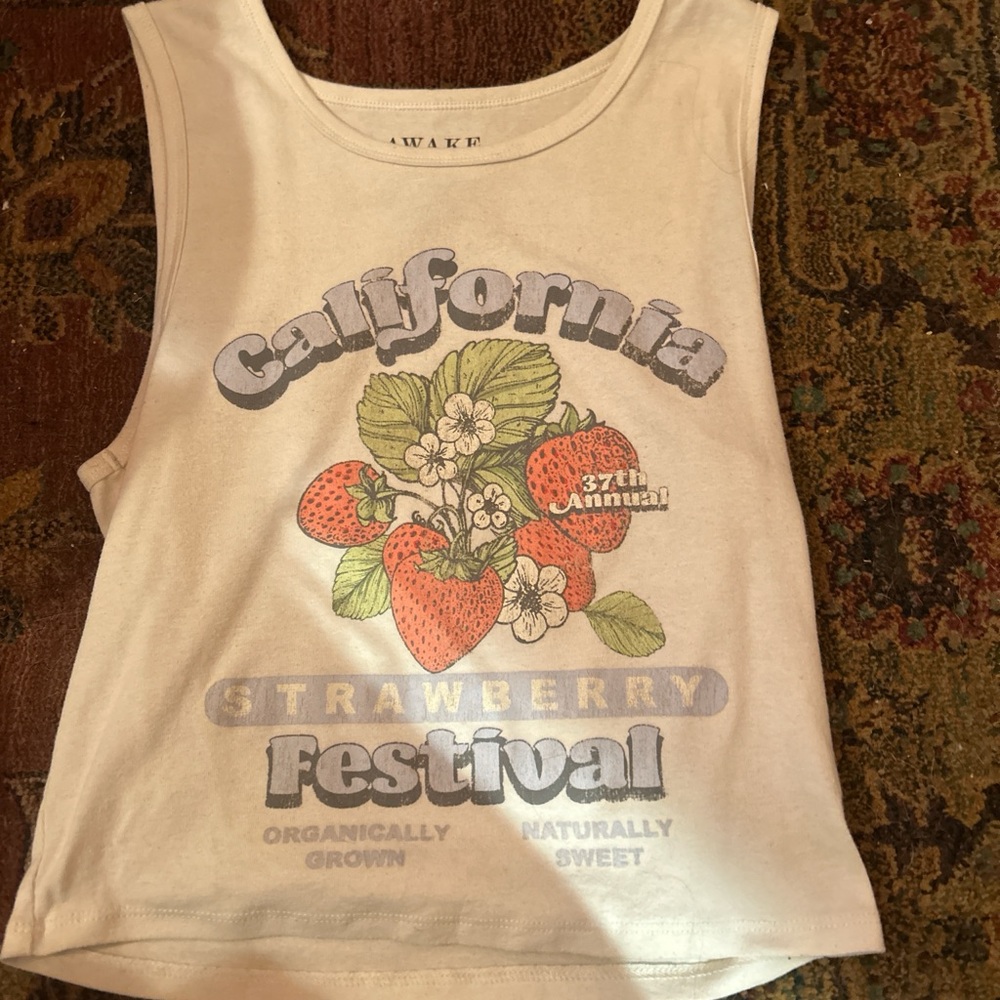 Awake Kids California Strawberry Festival Tank Top - White